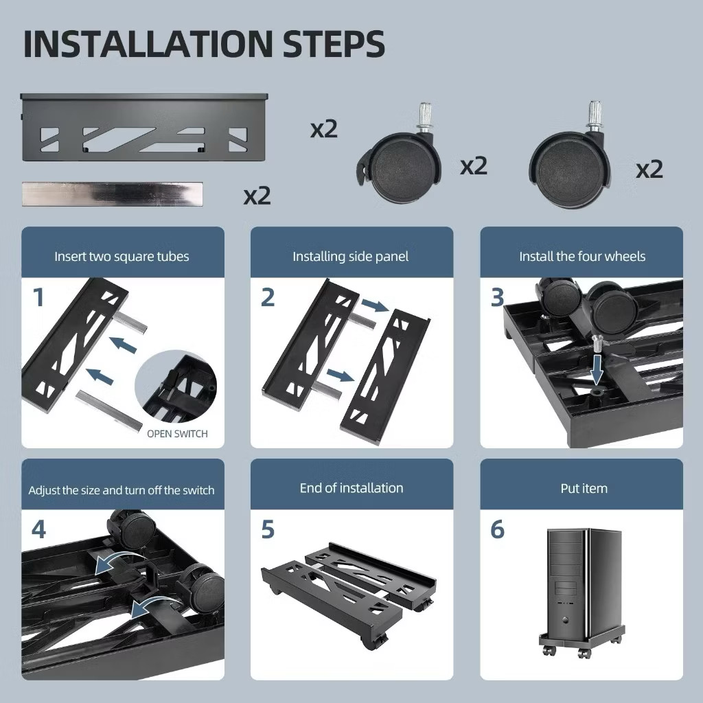 【SG Stock】☀️☀️Retractable Cpu Stand Adjustable Cpu Roller Stand With ...