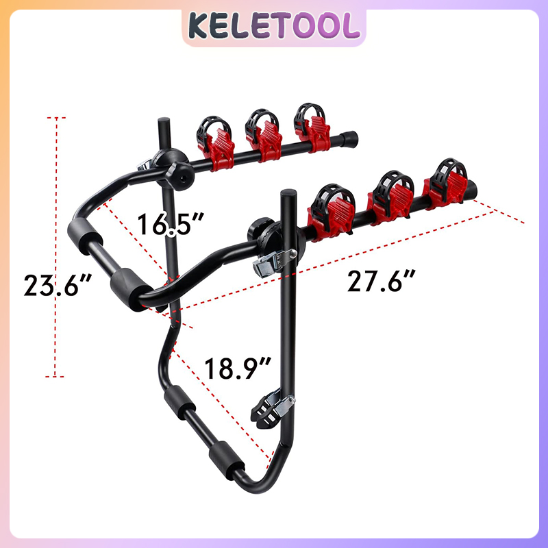 Universal Car Rear Car Rack Folding Home Bike Hanger Adjustable Three ...