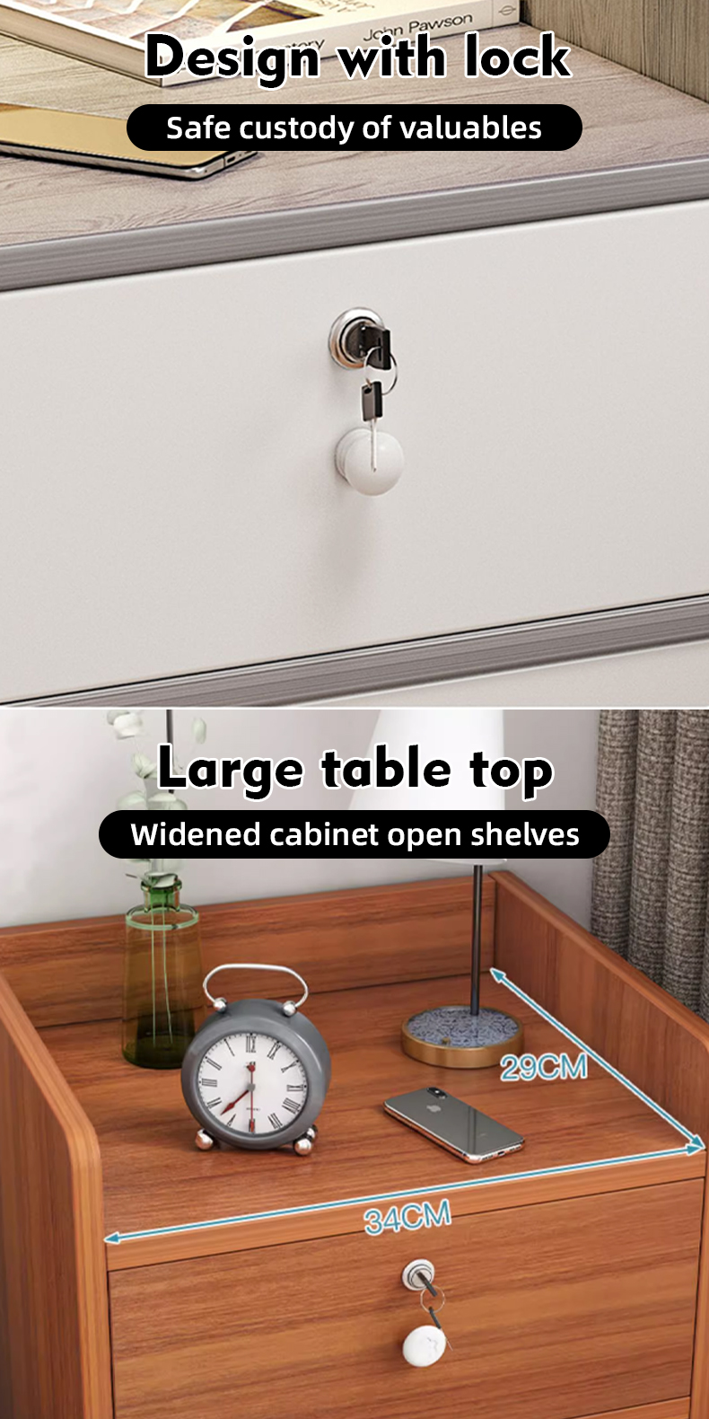 🔥SG Ready Stock🔥Mini Small Bedside Table with Drawer and Lock Raised on ...