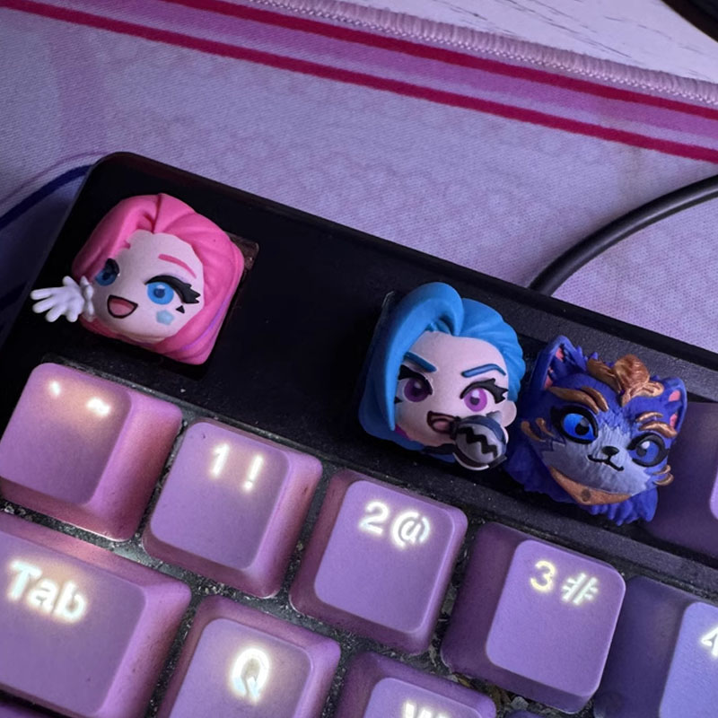 LOL Jinx Keycap Cute Cartoon 3D Creative Cute MX Switch Mechanical ...