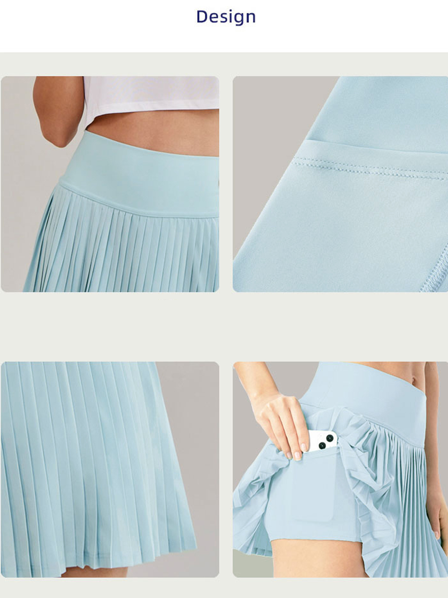 Esqua Athleisure High Waist Tennis Skorts Inner Lining Golf Skirt Flowy ...