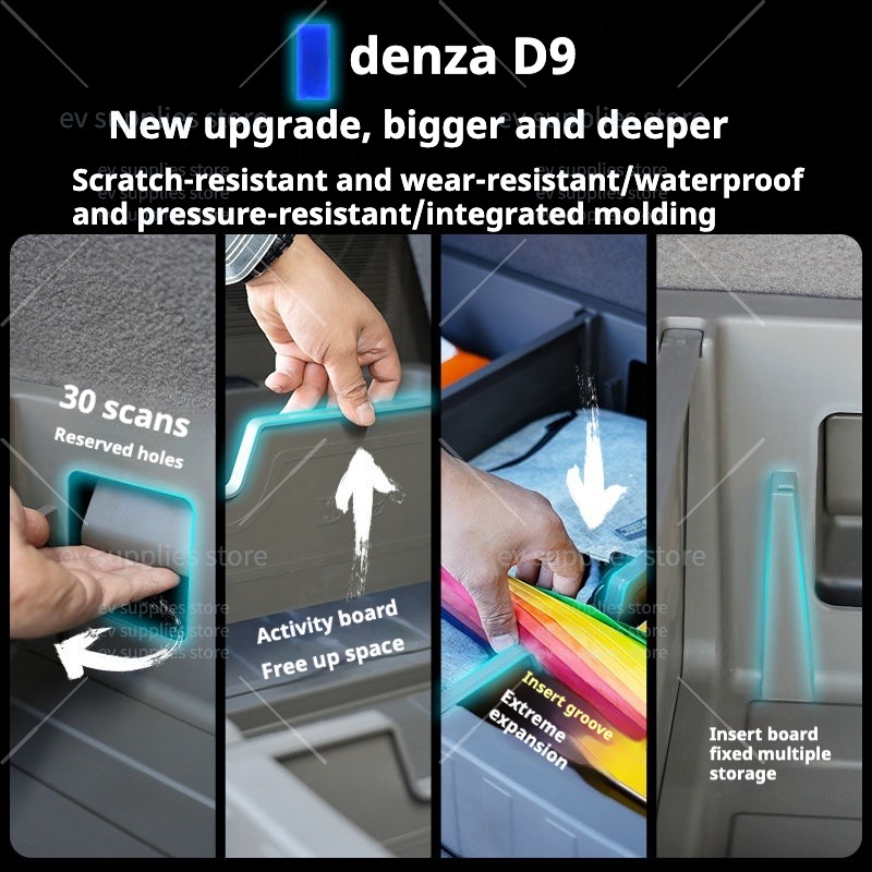 For denza d9 Rear Front Trunk Storage Box Frunk Organizer Tray with ...