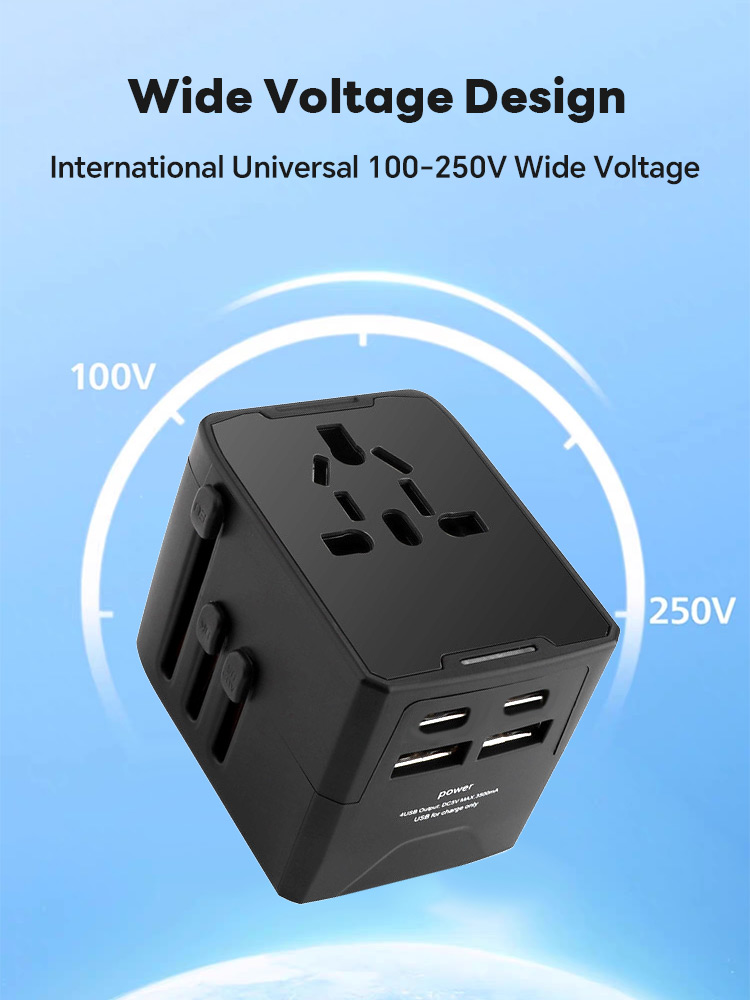 Lemorele Universal International Travel Adapter USB+Type C Fast ...