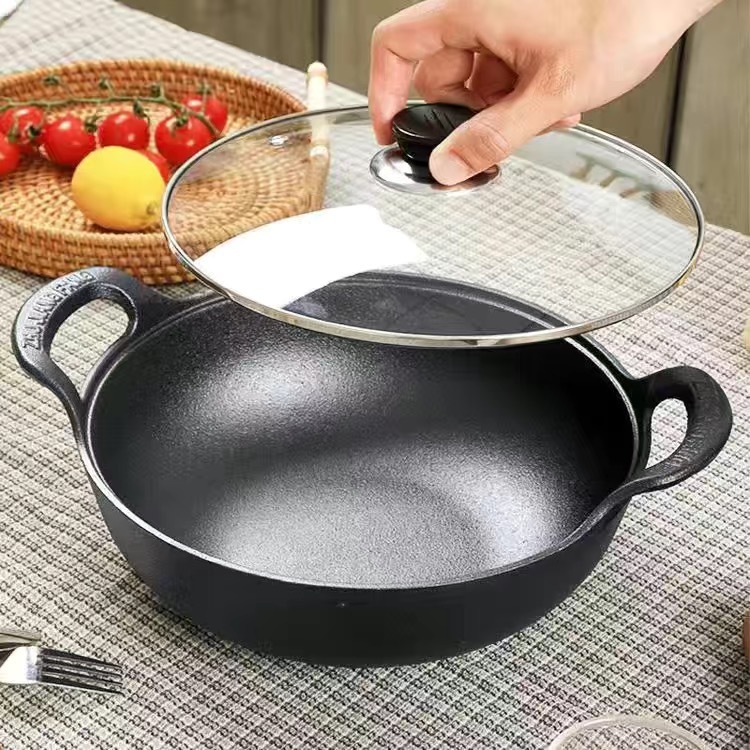 Cast Iron Pot Stew Pot Small Frying Pan Household Uncoated Iron Pot ...