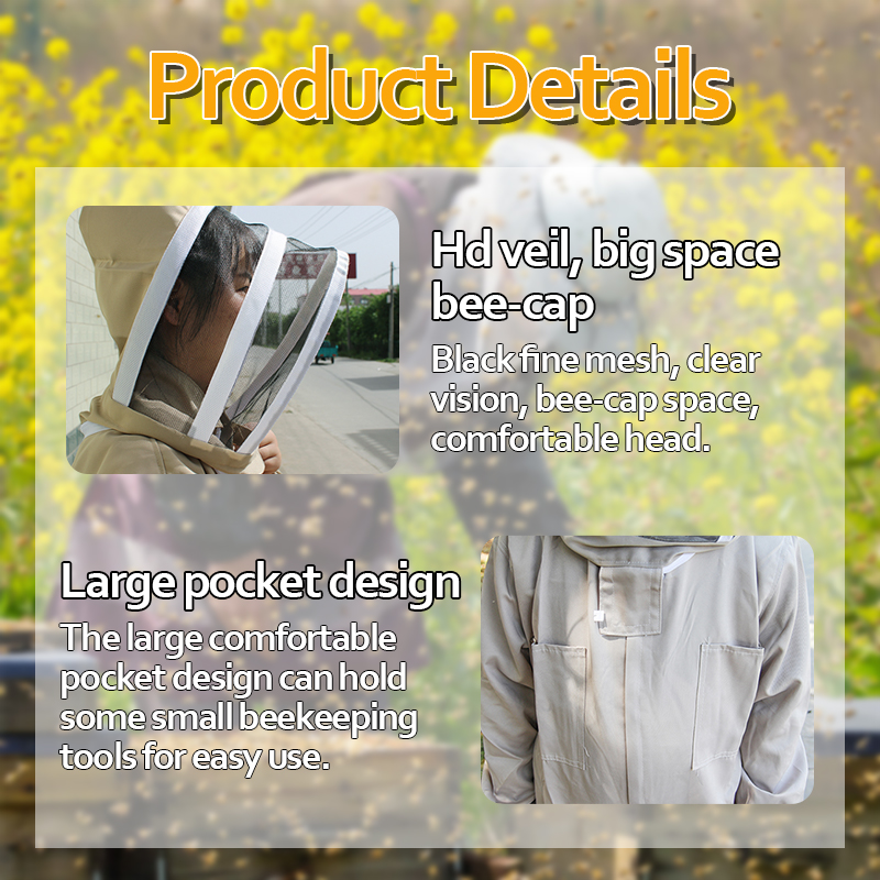Beekeeping Suit Safty Veil Hat Full Body Clothing Professional ...