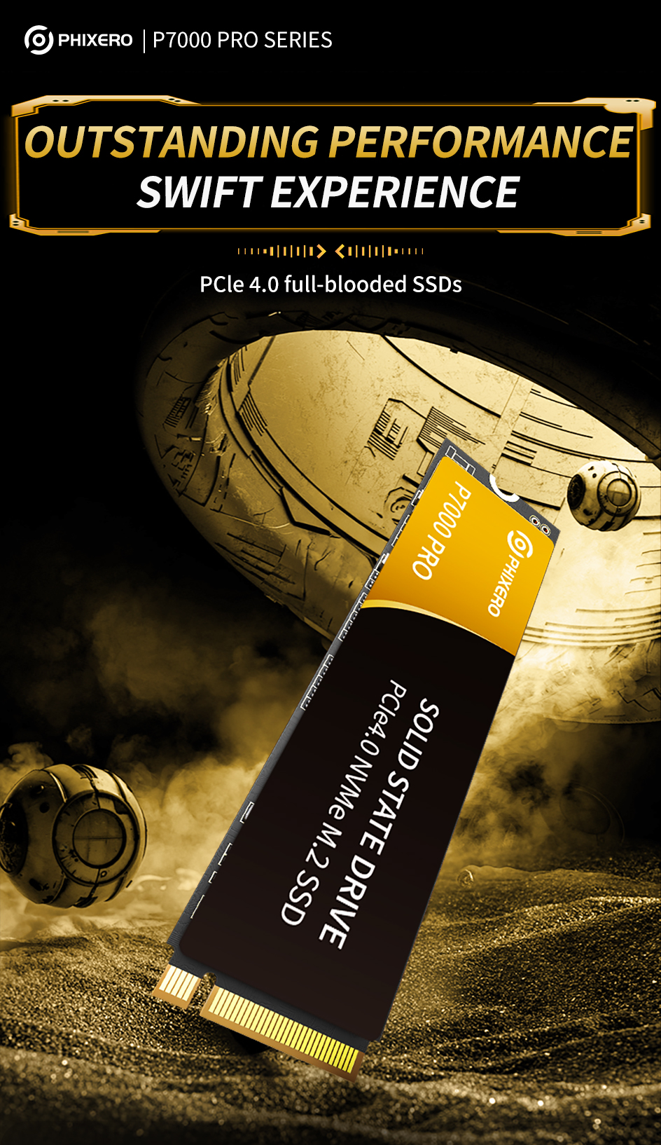 PHIXERO P7000PRO PCIe4.0 M.2 NVMe SSD 1TB 2TB 4TB Internal Solid