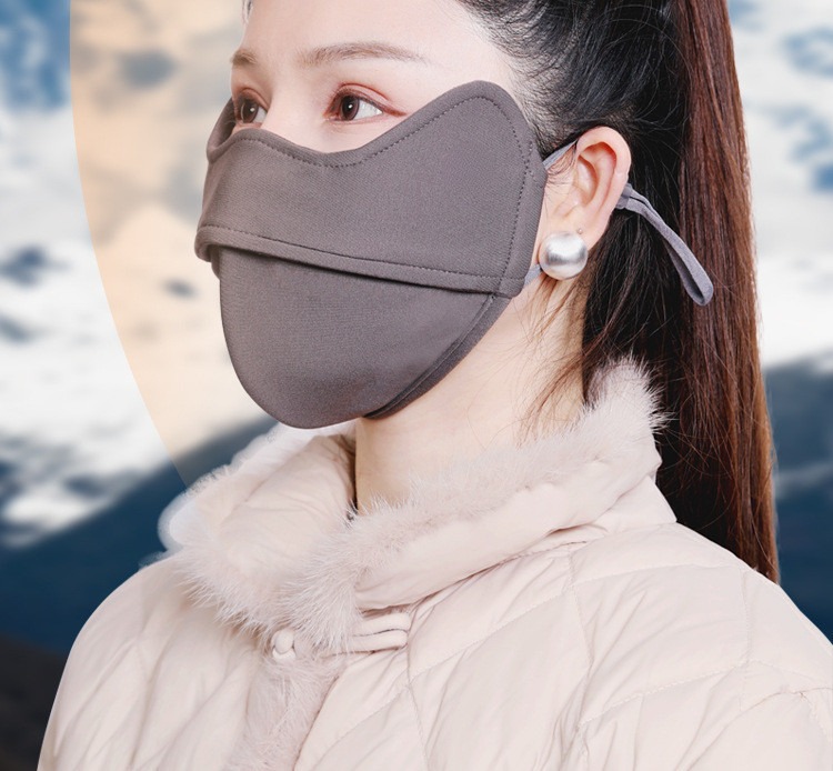 5D Thick UV Resistant Mask UPF 50+ Winter Pattern Silk Lining Face ...