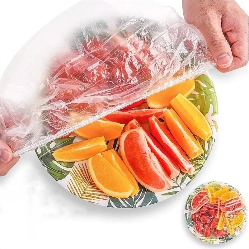 100pcs Elastic Food Cover | Disposable Kitchen Wrap BPA-Free | Fruit ...