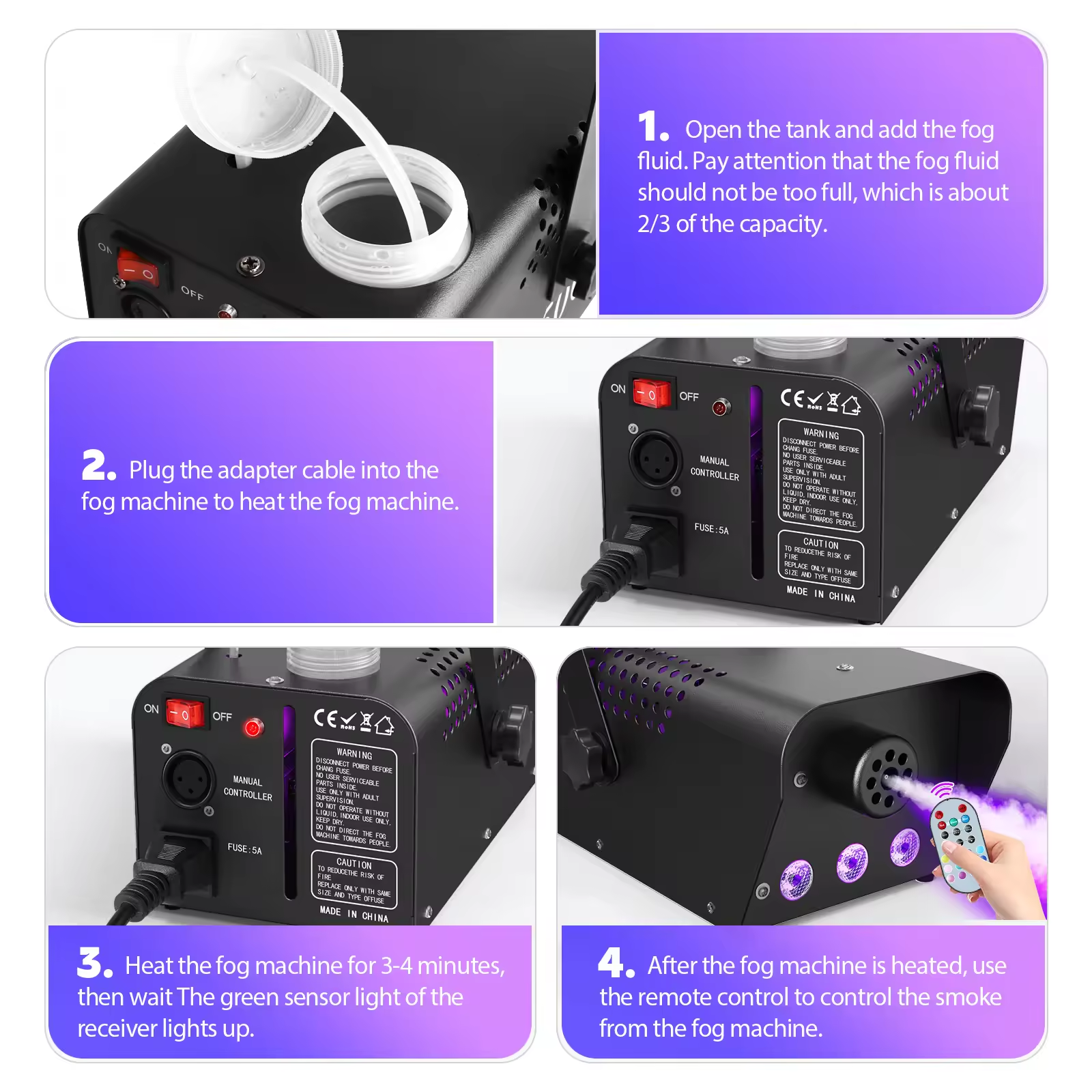 Fog machine smoke machine RGB LED Fog Machine Stage Lighting Effect ...