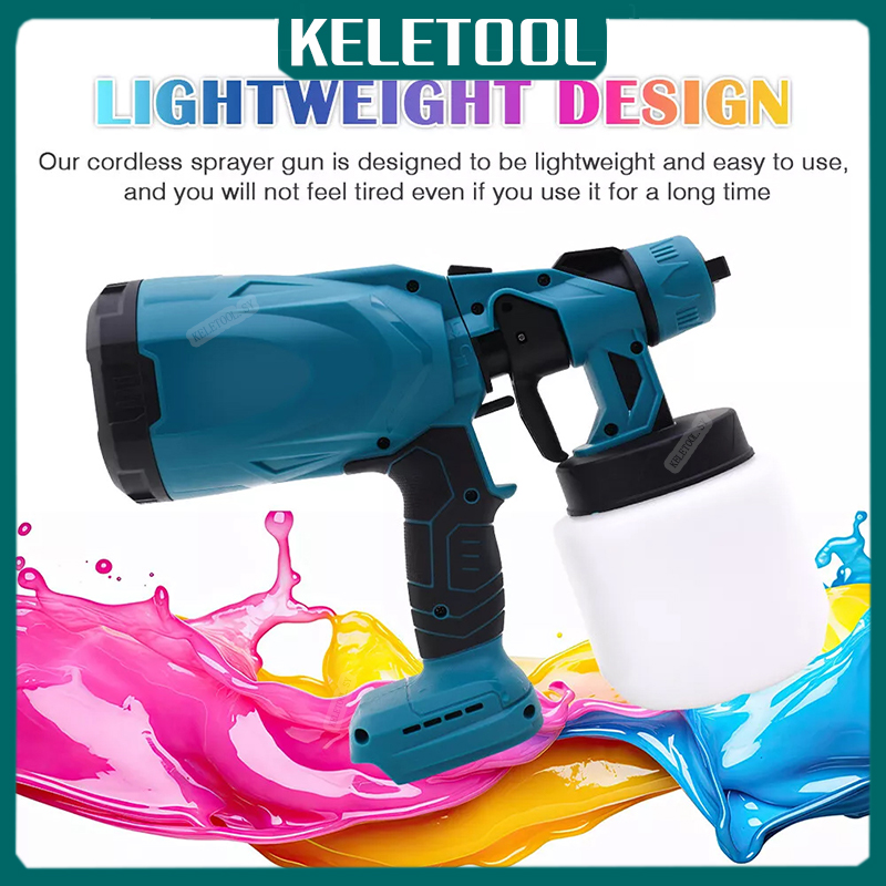 Spray Gun Electric Cordless Spray Gun Portable Paint Sprayer 1000ml ...