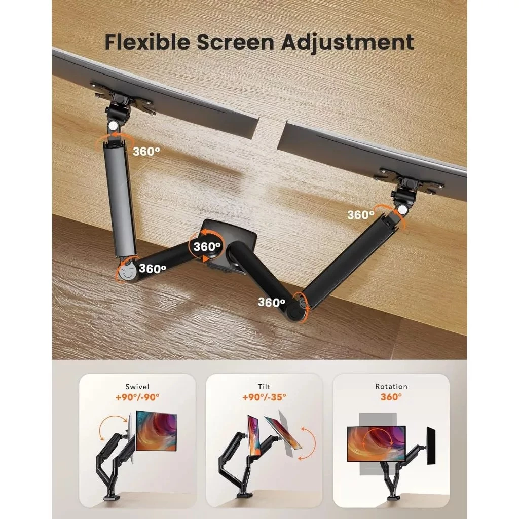 SG Stock Computer Monitor Bracket Adjustable Monitor Arm Computer Stand ...