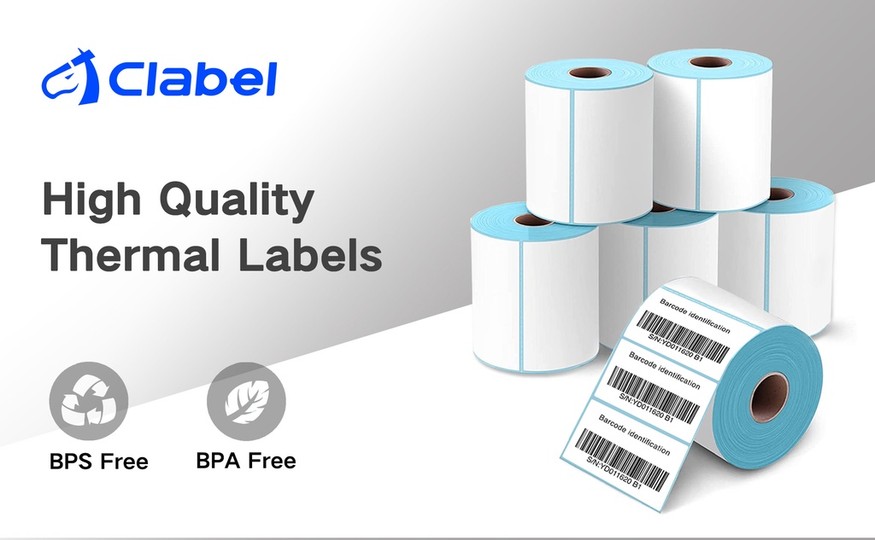 3 Roll CLABEL Thermal Label Sticker, Price Labels, Product Barcode ...