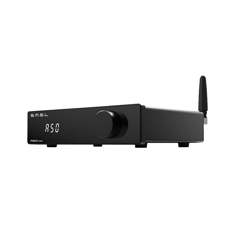 S.M.S.L Amplificador A50Pro, LPF y HPF, amplificador de audio de 2.1 canales, potencia de salida de graves de 100 W, amplificador de audio estéreo Bluetooth 5.0 de alta fidelidad, soporta HDMI (ARC