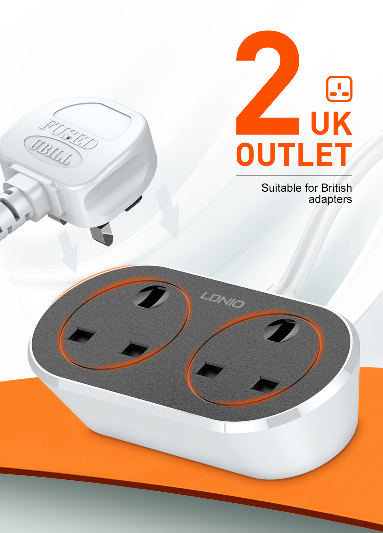 Standard UK Extension Cord 2 Gang Singapore Socket Outlet with 5M/10M ...