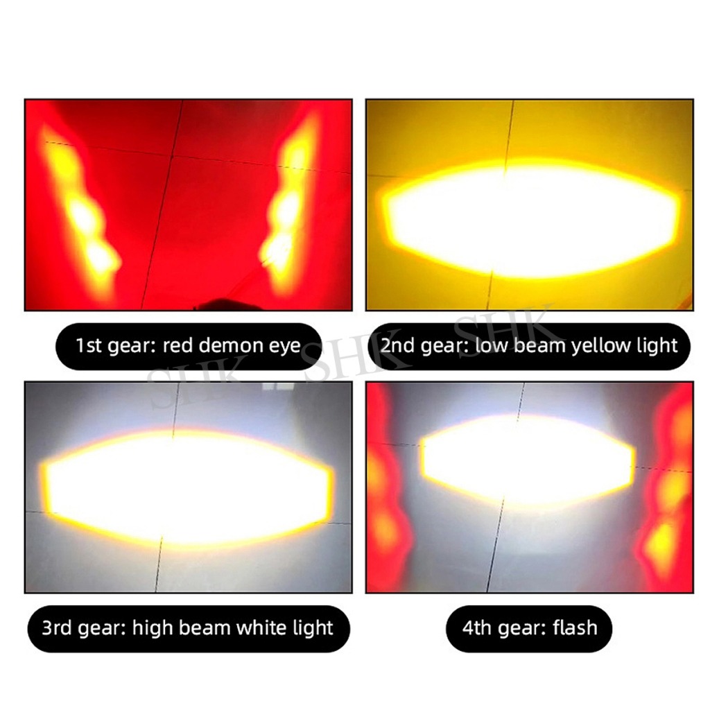 Motorcycle headlights, motorcycle LED headlights, tri color projector ...