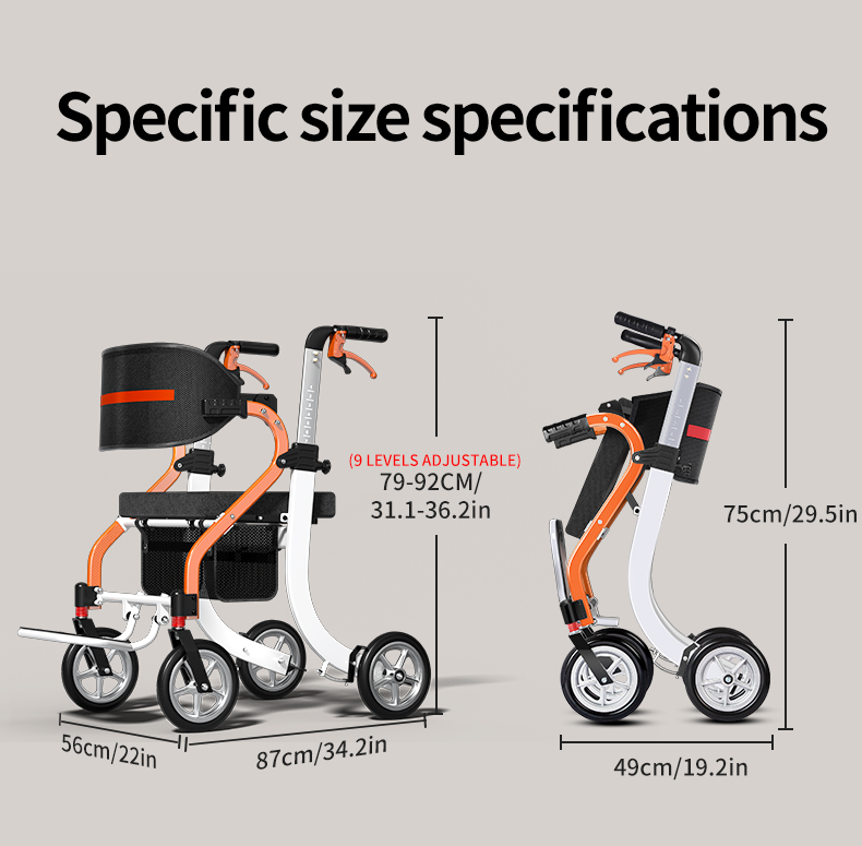 【SG Stocks】3 in 1 Walker Wheelchair Combo - Foldable Aluminum Rollator ...