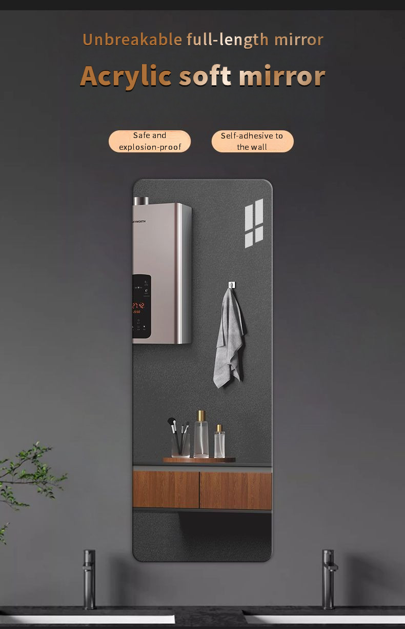 (SG Warehouse) Soft Mirror Wall Sticker Self-Adhesive Acrylic Full ...