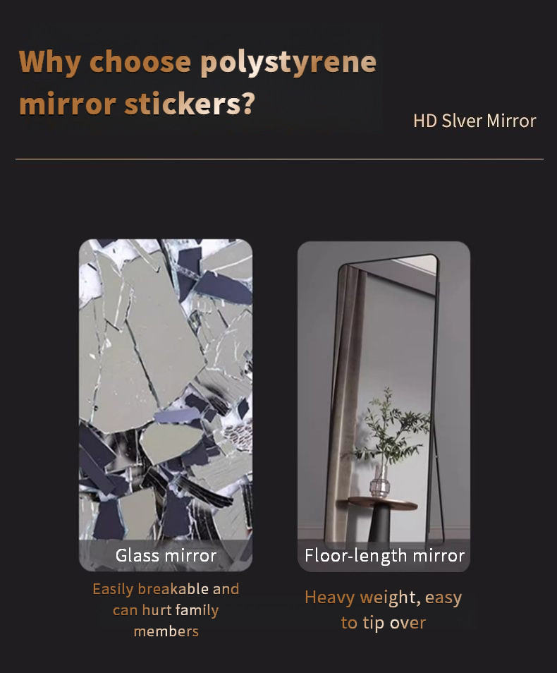 (SG Warehouse) Soft Mirror Wall Sticker Self-Adhesive Acrylic Full ...