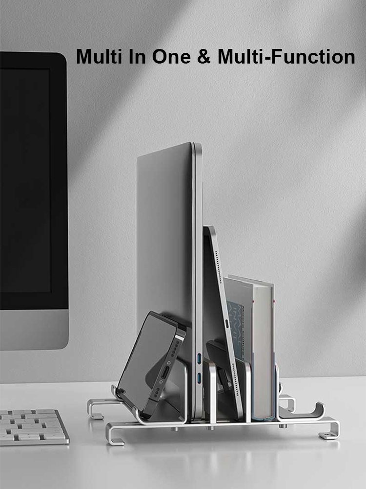 Lemorele Vertical Laptop Stand Adjustable Width Macbook Laptop Holder ...