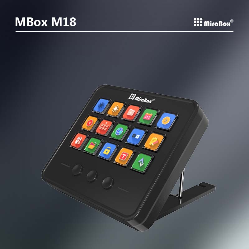 Mirabox Streamdeck M18 Visual Custom keyboard Live Broadcast console ...