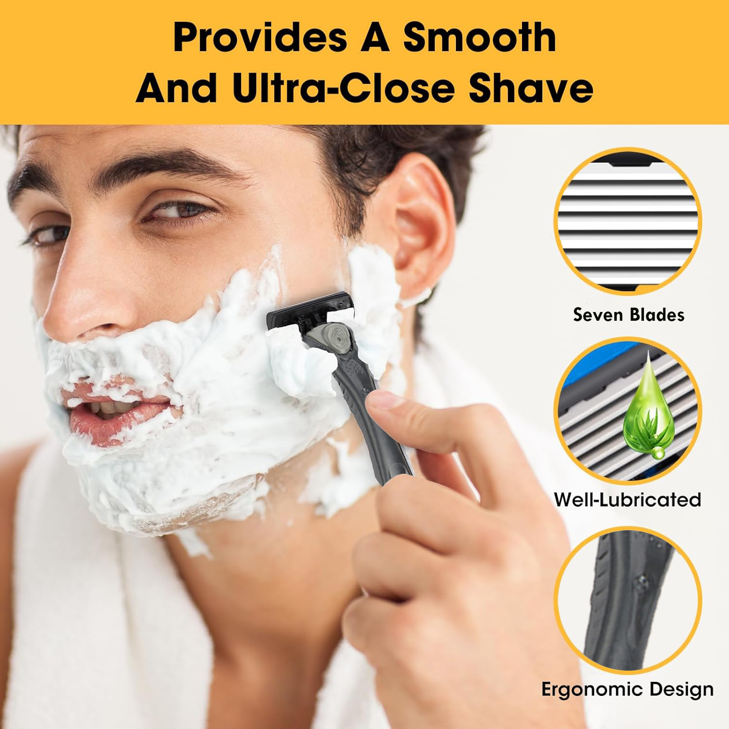 7-Layer Razor Head Manual Shaver, Blade Razor Safety Shaving Beard ...