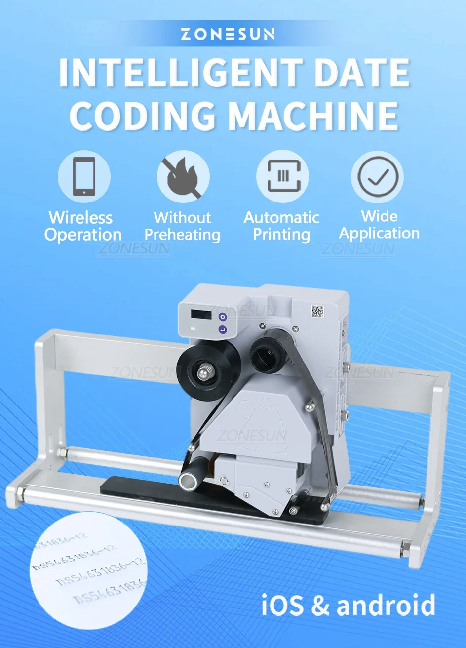 Zonesun Small Date Coding Machine Can Edit Text Barcode QR Code Batch ...