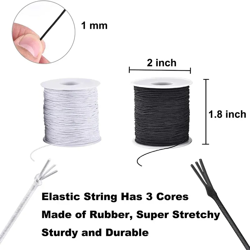 50M/Roll Elastic Cord 1mm Stretchy String Sturdy Bracelet String ...