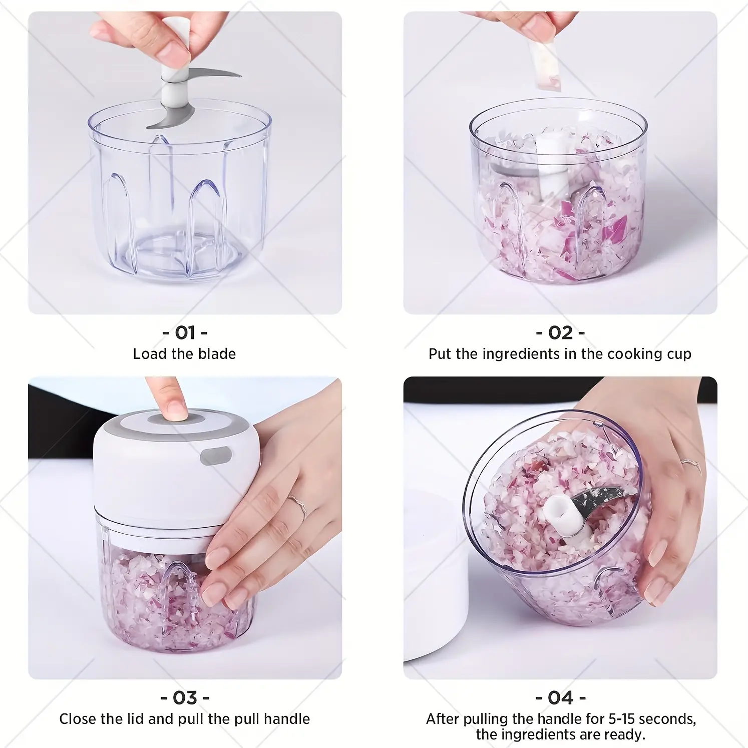 Mini Garlic Chopper Electric 250ml Wireless Portable Food Chopper with ...