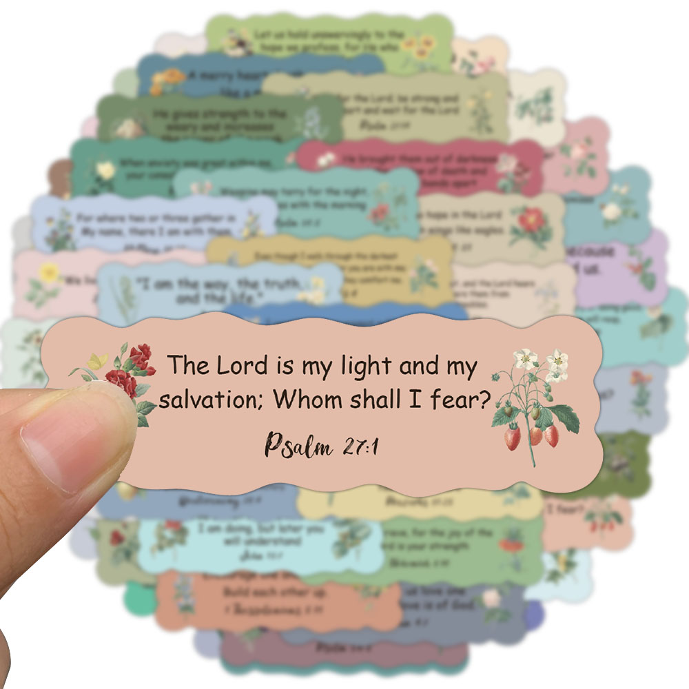 [Large Sticker]50pcs Colorful Bible Verse Stickers for Luggage Laptop ...