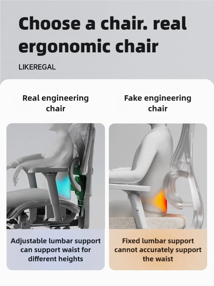 Ergonomic chair Home full mesh chair with 3D waist support recliner ...