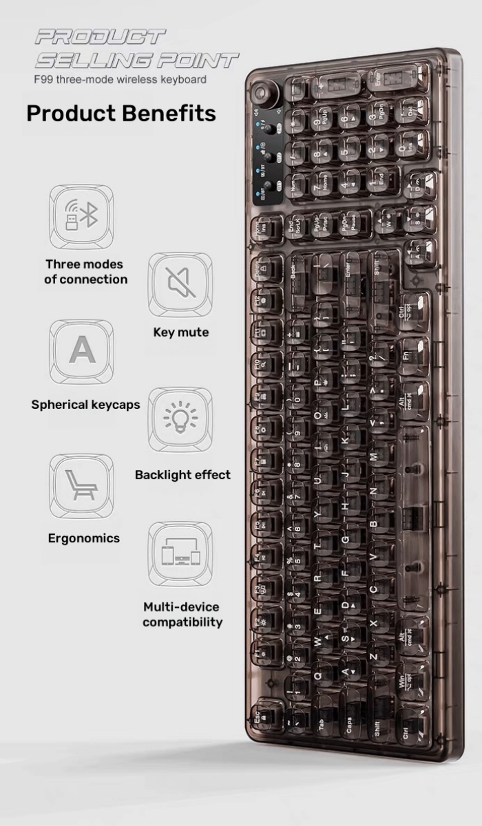 【SG in stock】Transparent keyboard, multiple backlit wired & wireless ...