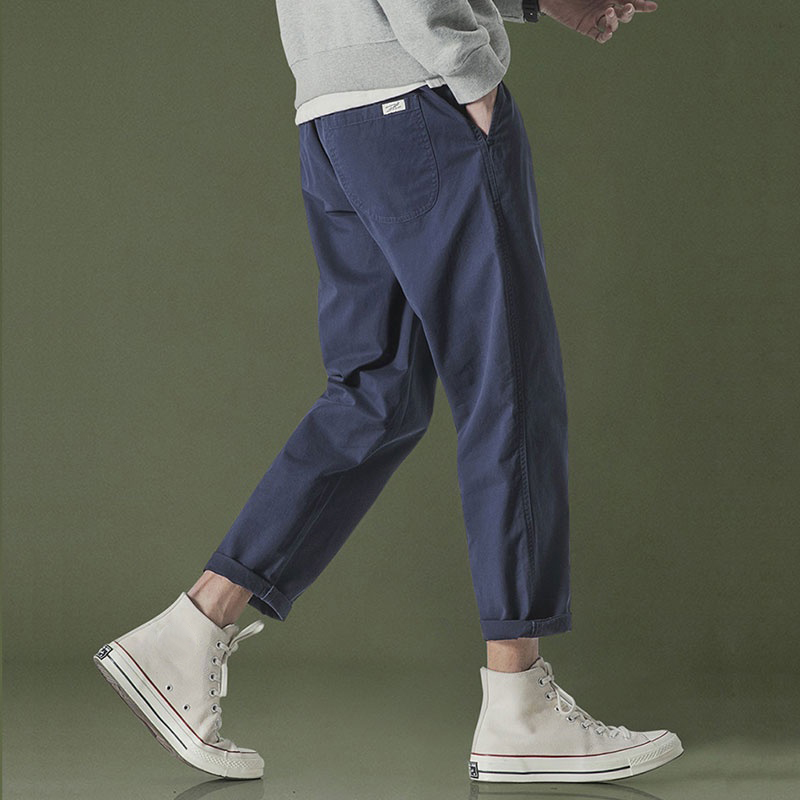 Men Pants Korean Ankle Pants Casual Long Pants Summer Slim Fit Trousers ...