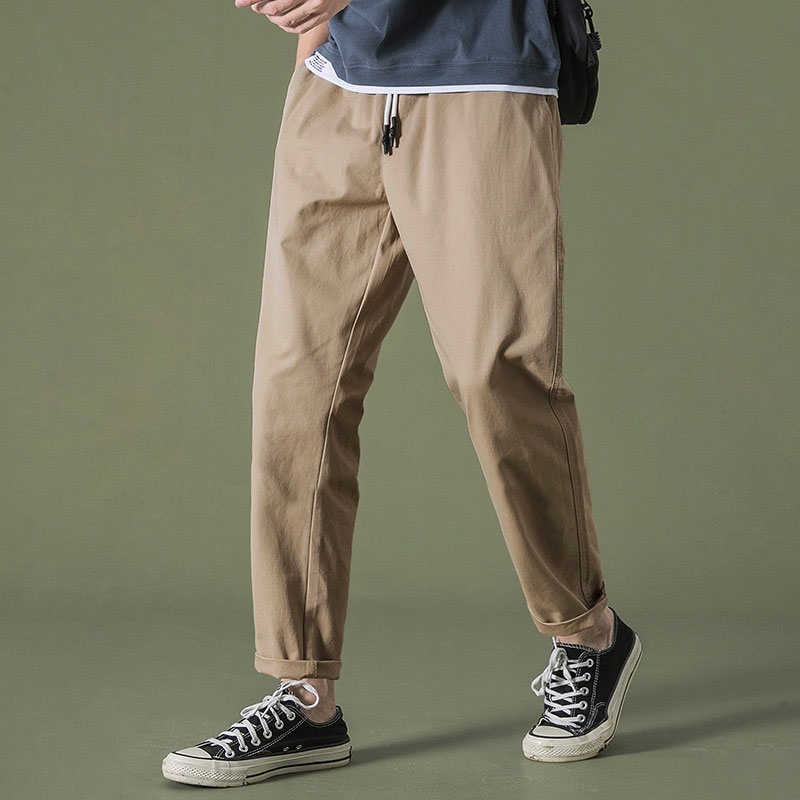 Men Pants Korean Ankle Pants Casual Long Pants Summer Slim Fit Trousers ...