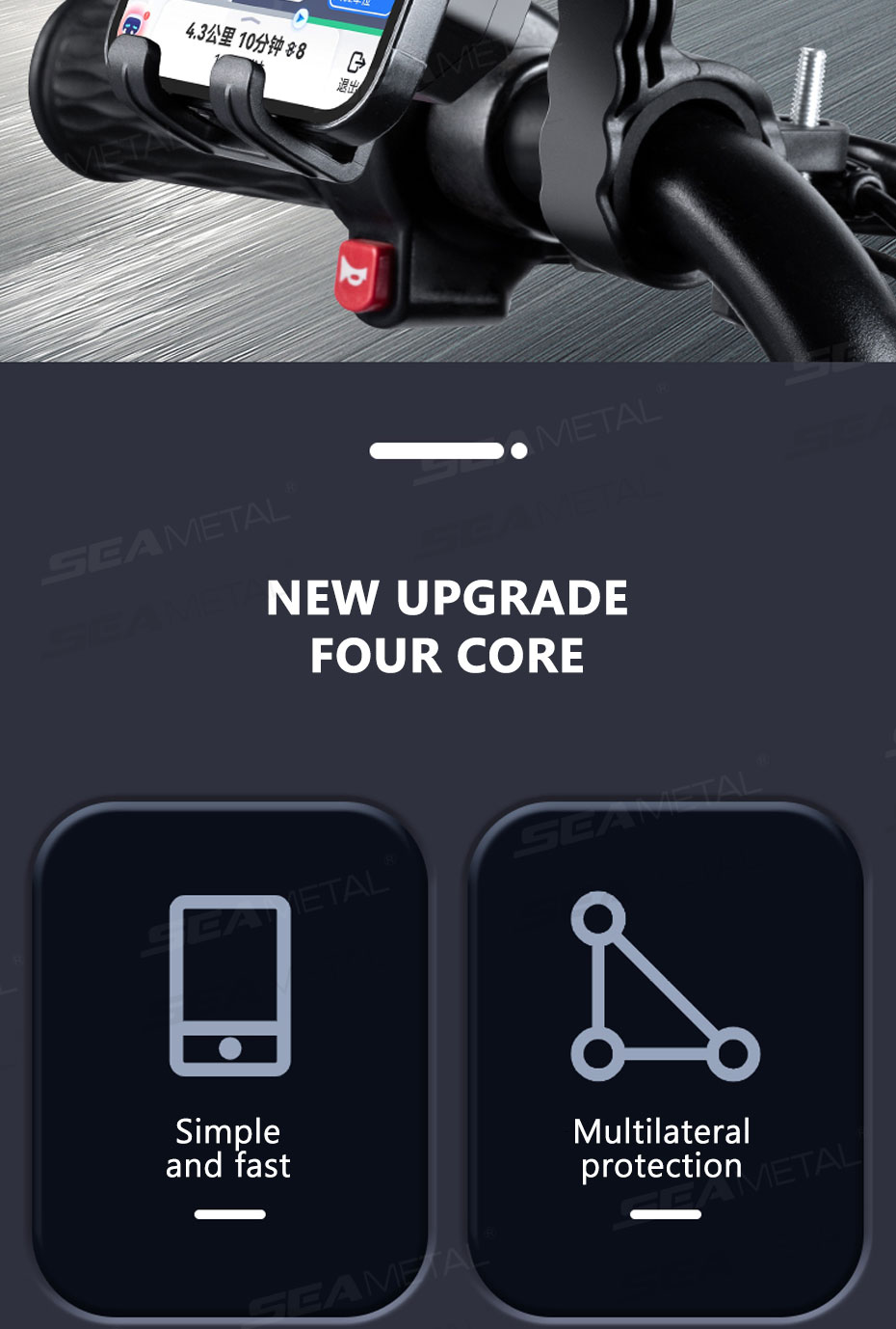 Yoke 40 Motorcycle Nut Mount & TiGRA MountCase Holder for Samsung Galaxy S6 Edge (sku 32030)