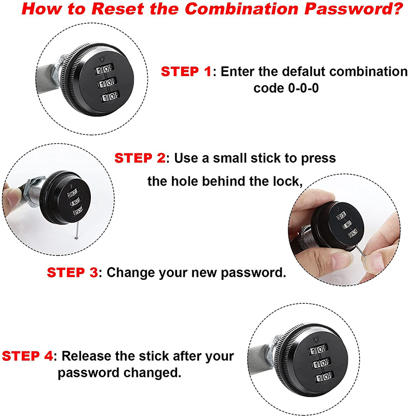 KIPRUN 3 Digit Combination Password box Lock 20-30mm smart Cam Code ...