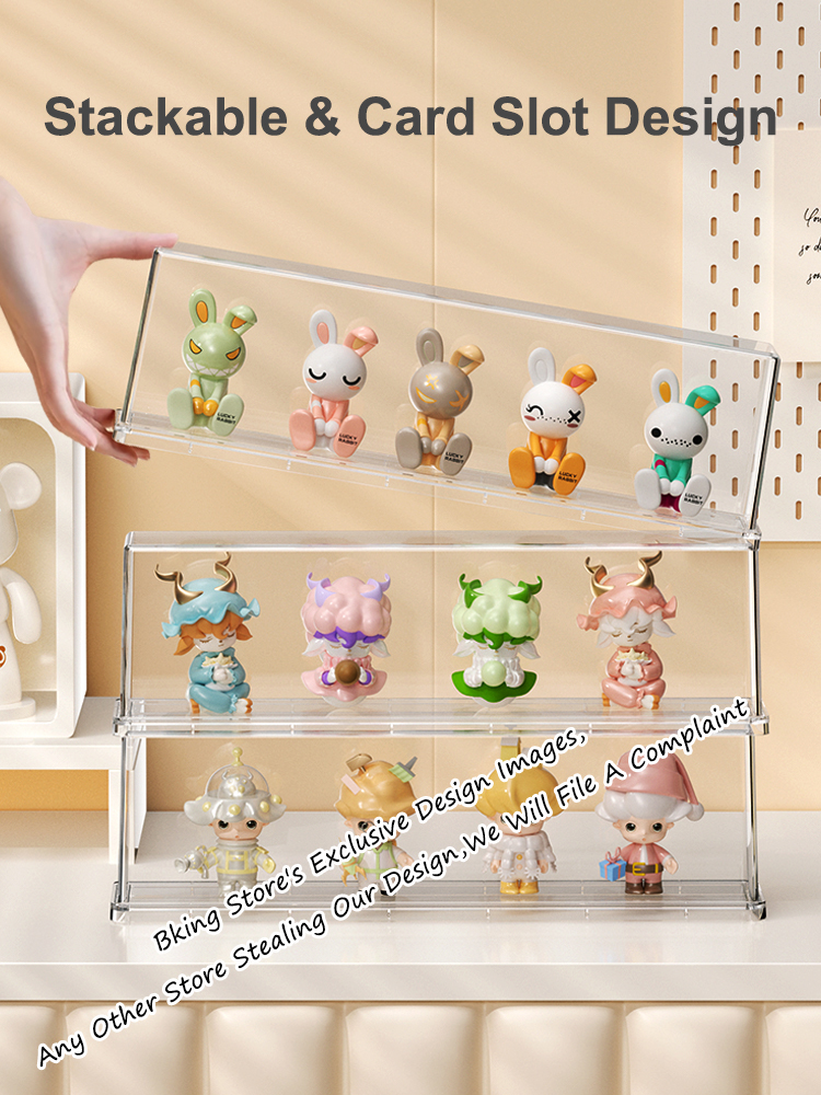 Acrylic Popmart Display Box Figurine Display Case Blind Box Display ...