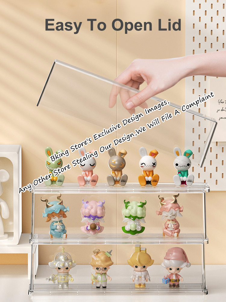 Acrylic Popmart Display Box Figurine Display Case Blind Box Display ...