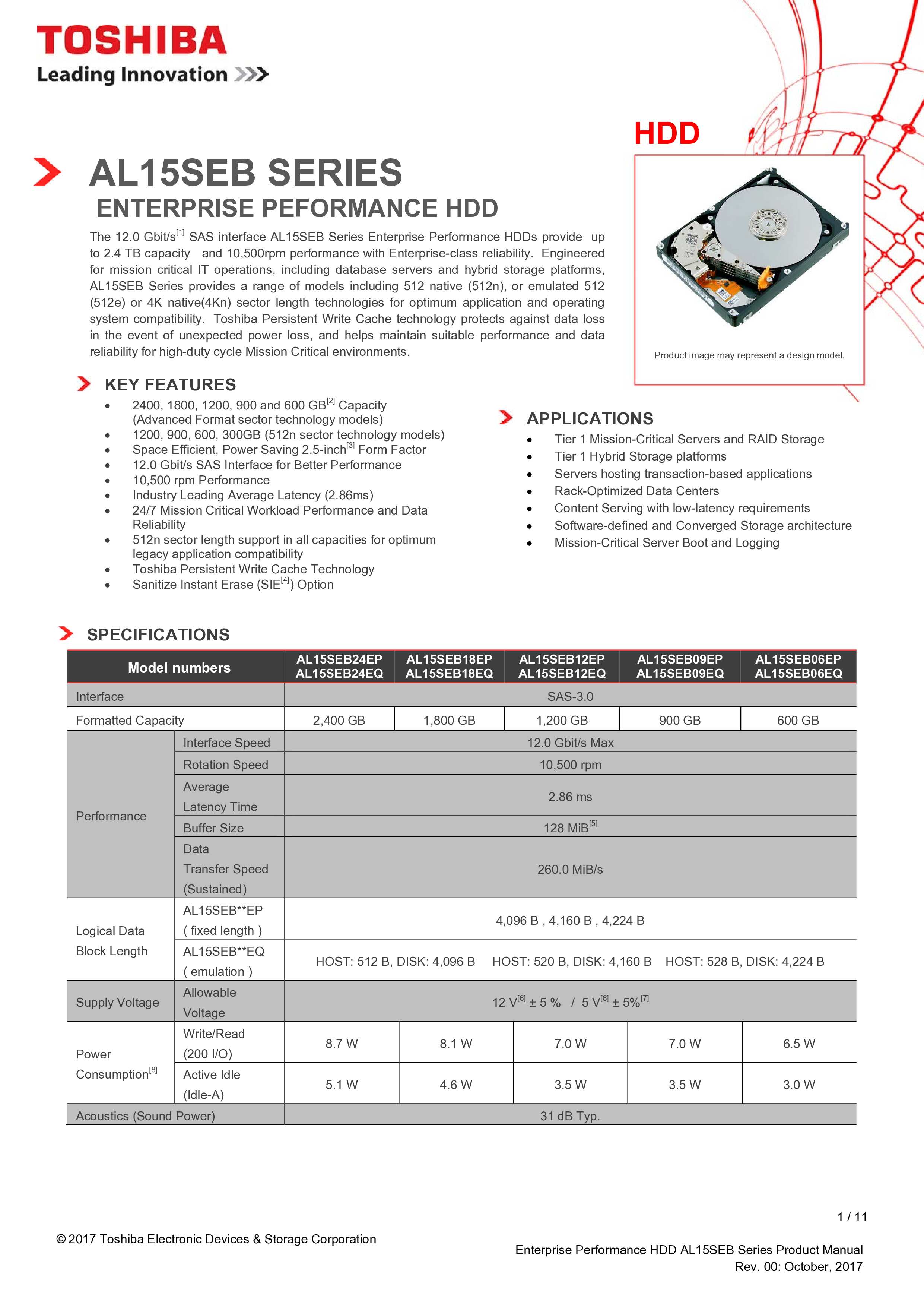 (NOT For HOME PC!)TOSHIBA/DELL AL15SEB24EQ/AL15SEB24EQY HDD 2.4TB 2.5 ...