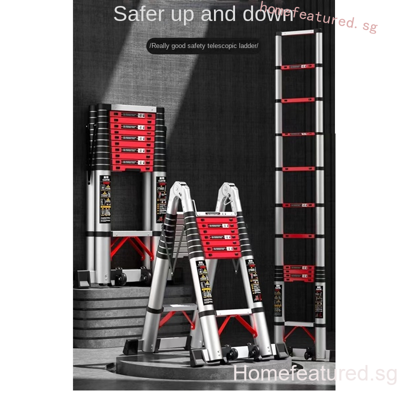 Foldable Stelescopic Step Ladder Folding Aluminum Alloy Thickened ...