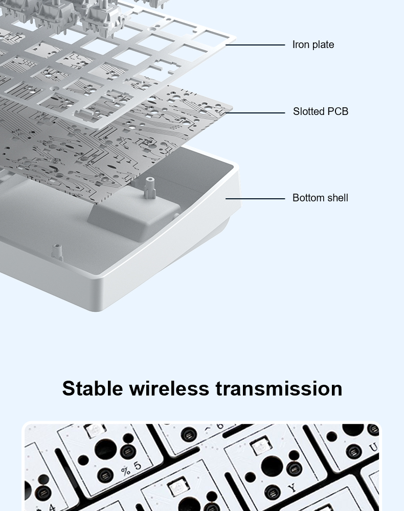 AULA S100 S100PRO Mechanical Keyboard 99 Key Mixed Light PBT Keycaps ...