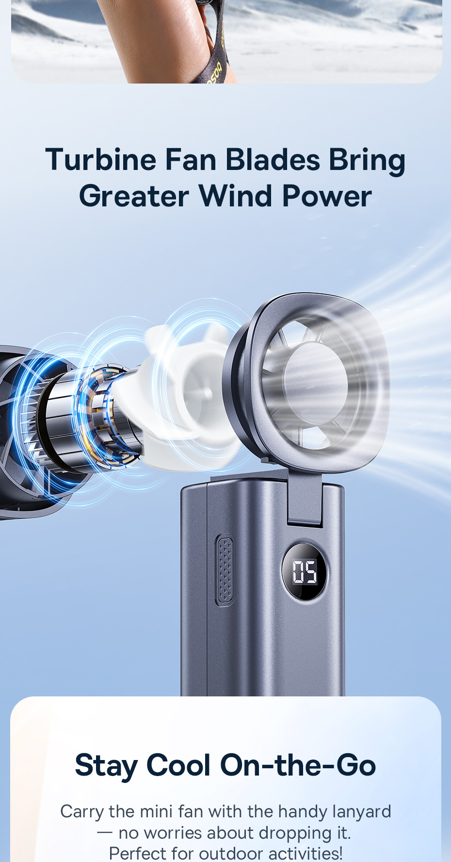 Baseus GoTrip DT1 4000mAh High-Speed 5 Speeds Strong Wind Foldable ...