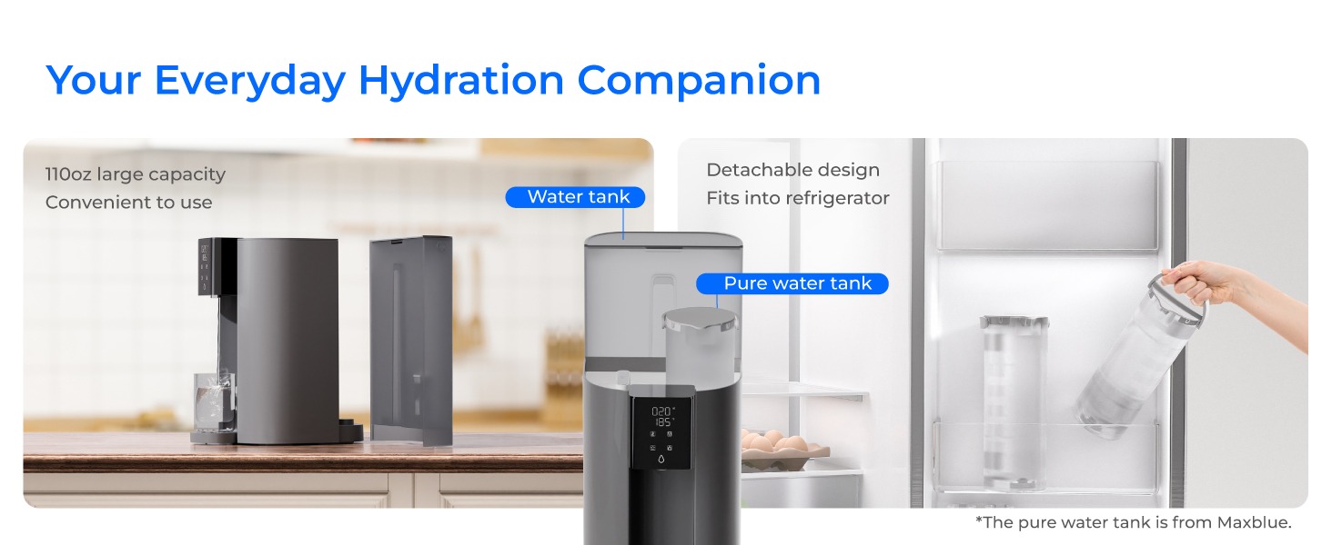 Waterdrop WD-A1 Système d'Osmose Inverse de Comptoir, Distributeur d'eau Chaude et Froide, Norme