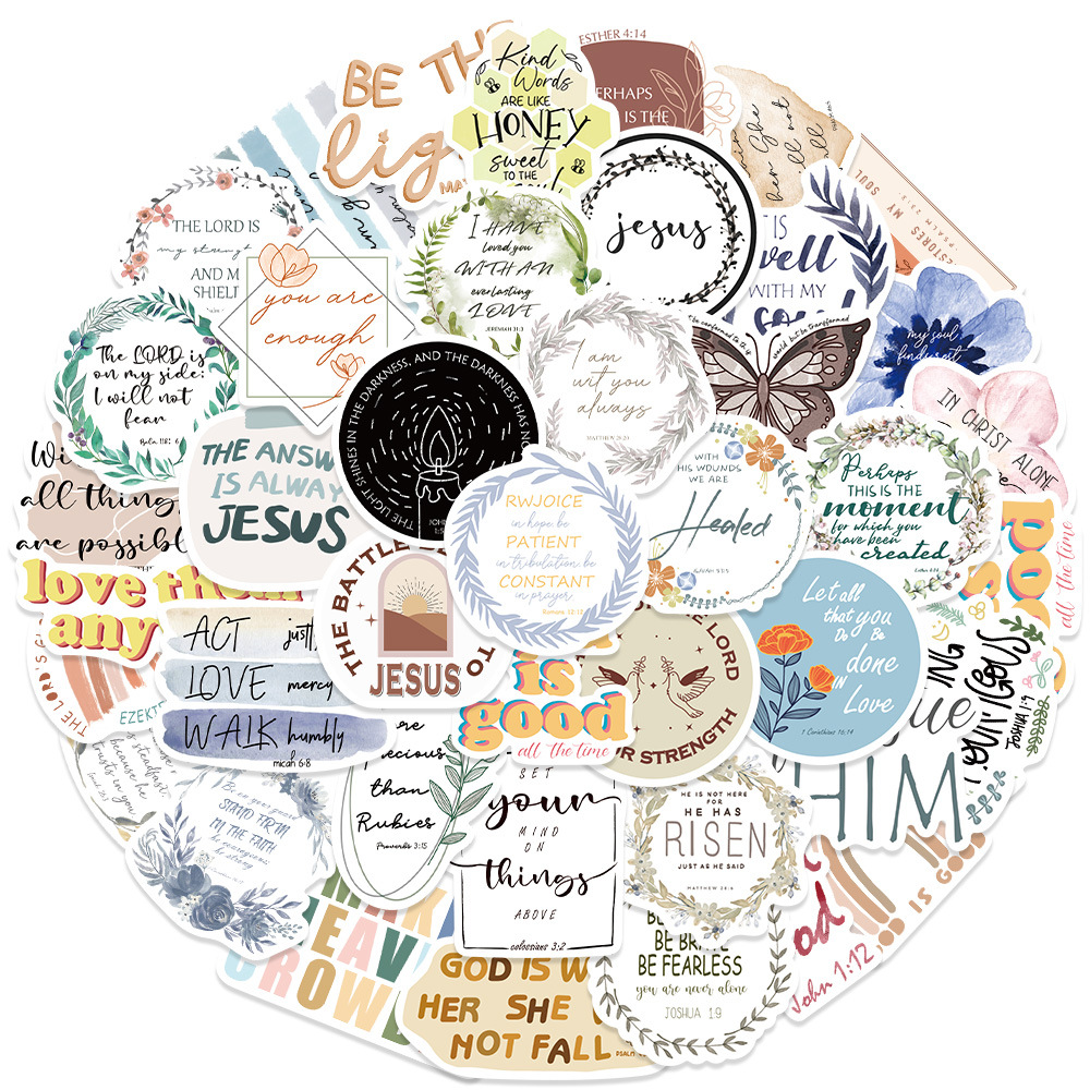 50pcs Bible Proverbs Holy Bible Jesus Christian Religion Sticker DIY ...