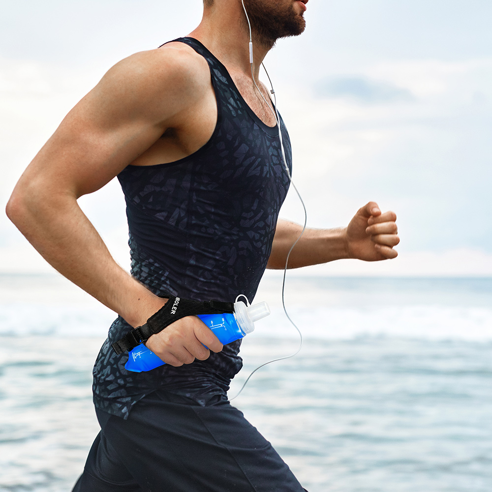 NEWBOLER 500ml Running Handheld Water Bottle TPU Soft Flask For Running ...