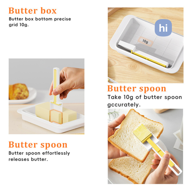HI HOMES Butter Storage Box Slices Butter Cheese Box Cutter Storage Box ...