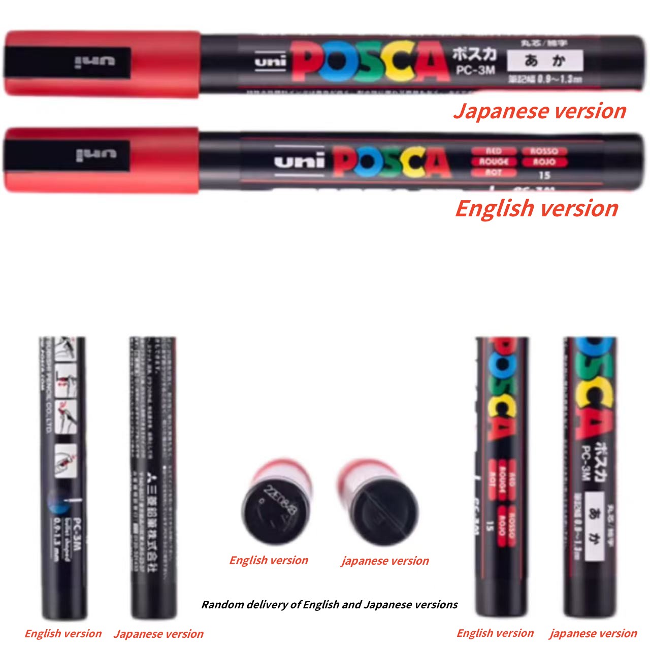 Posca Pennarello indelebile a base d'acqua, pennini PC-1M