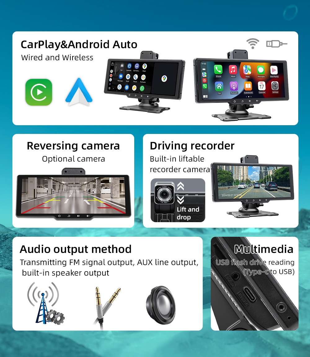 10.26‘’ Car Monitor with Driving Recorder Car Radio CarPlay Android ...