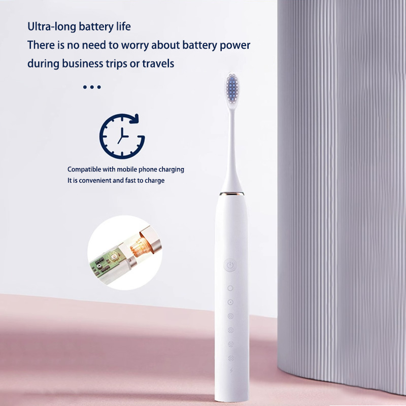 Adult electric toothbrush, rechargeable, soft-bristled, automatic sonic ...