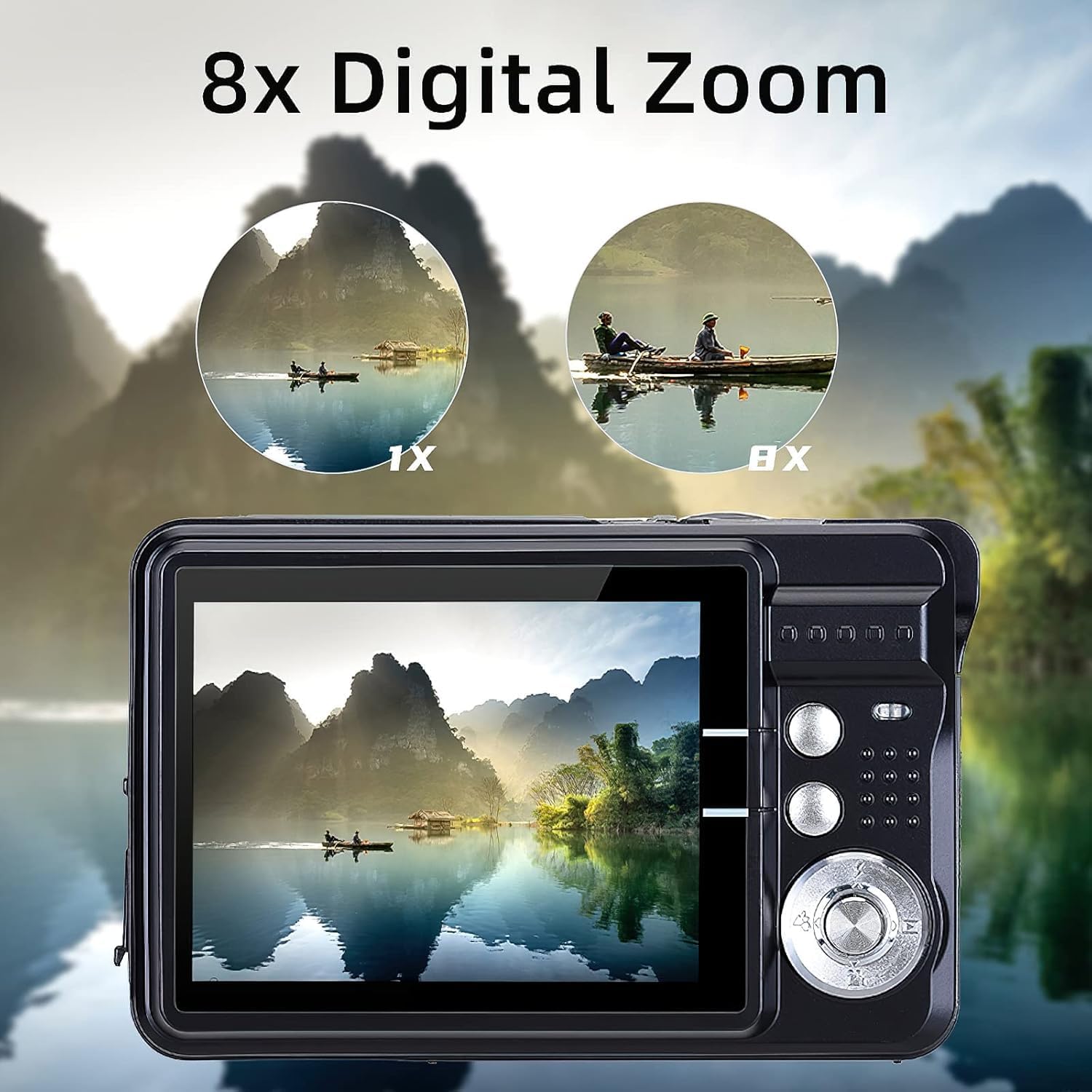 4K Digital Camera with Flip Screen Auto Focus 16X Zoom Anti-Shake 3 ...
