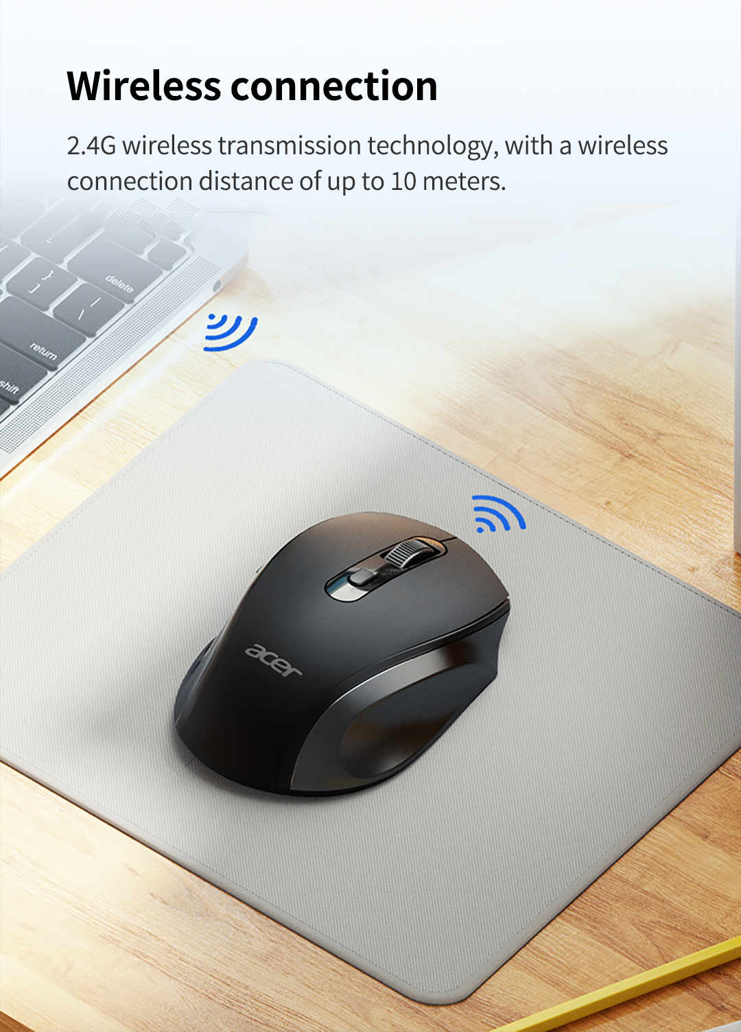 Acer L173-BH Wireless Mouse 2.4G Connection with 6 Customizable Buttons ...